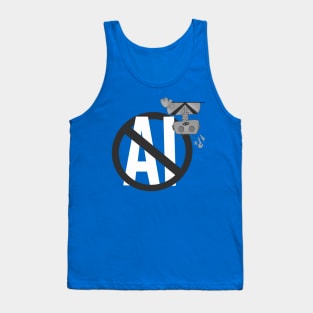 No AI Robot Grayscale Tank Top